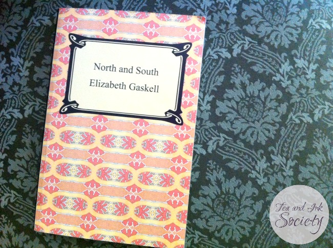 Paperback version of North and South by Elizabeth Gaskell, with a pink and orange cover design.