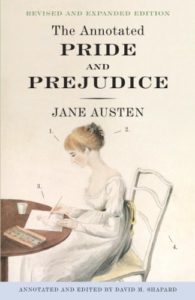 Book cover of Pride and Prejudice by Jane Austen - Regency woman painting at a table