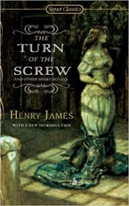 Signet Classics book cover of The Turn of the Screw by Henry James - ghostly woman standing in petticoats