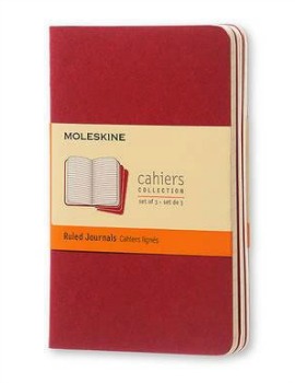 Red moleskin notebook