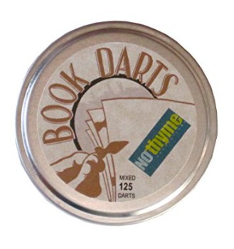 Vintage-looking tin of metal book darts