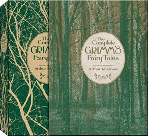 Grimm's Fairy Tales slipcovered book cover - green and brown forest design