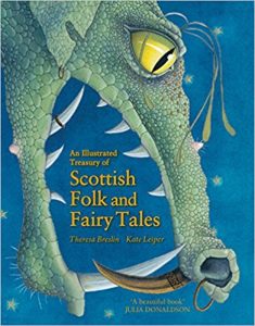 Scottish Folk and Fairy Tales book - dragon head with sharp teeth