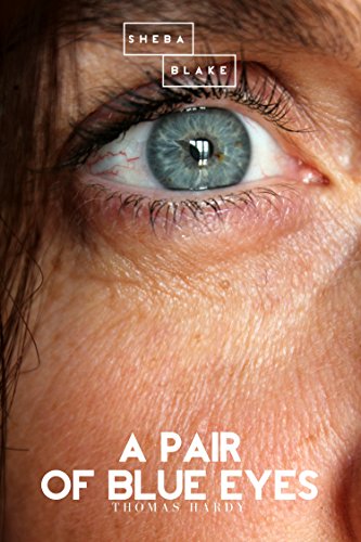 Funny book cover for A Pair of Blue Eyes - closeup shot of blue eyeball