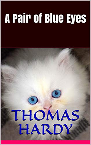 Silly book cover version of A Pair of Blue Eyes - fluffy white kitten with blue eyes