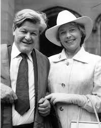 Black and white photograph of Frederick and Mary Stewart in 1975