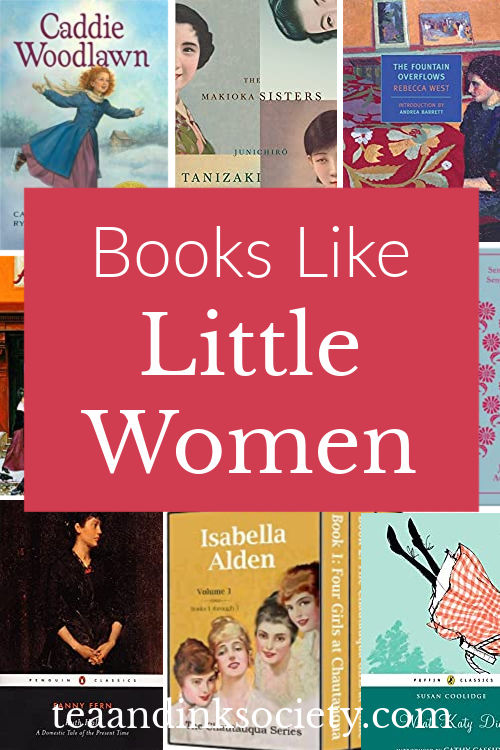 Collage of book covers with classics similar to Little Women