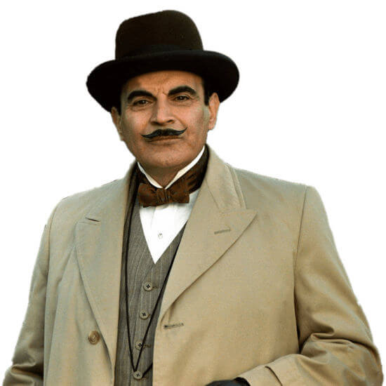 David Suchet acting the role of Hercule Poirot