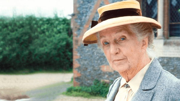 Joan Hickson acting the role of Miss Marple