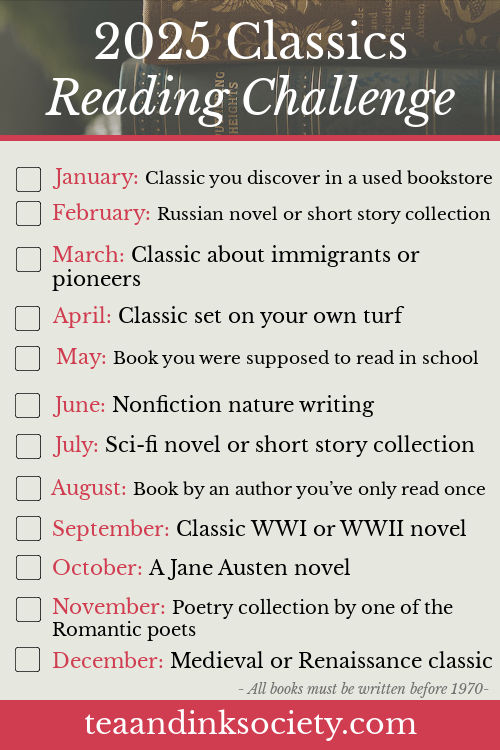 2025 Classics Reading Challenge Tea and Ink Society