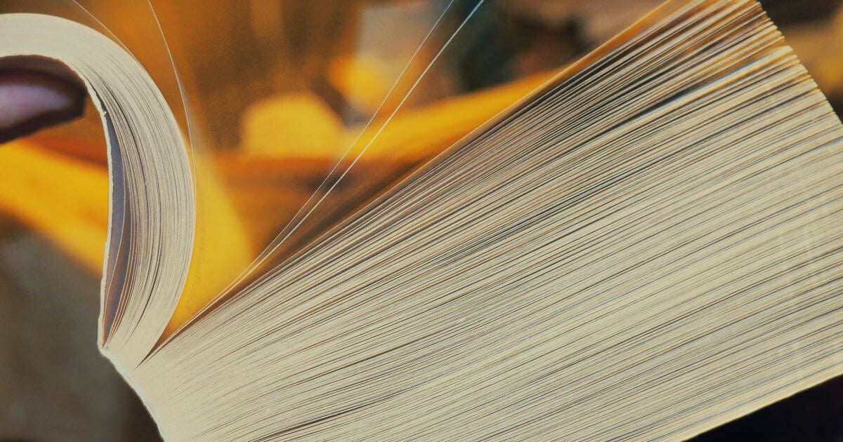 White pages of an open book fanning out